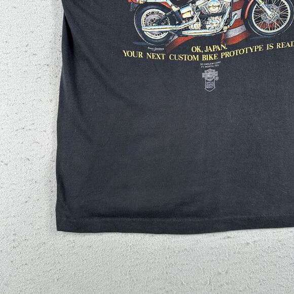 Vtg 80s Harley Davidson 3D Emblem T-Shirt Large Japan Prototype Motorcycle - Picture 11 of 16